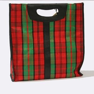 Raw silk hand made tote